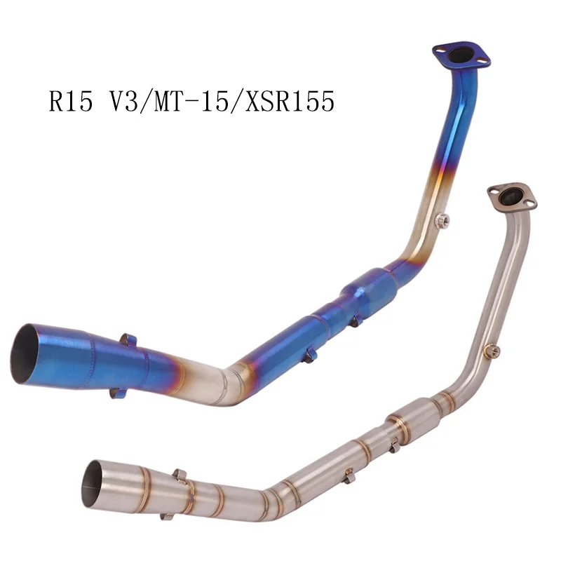 Модифицированная выхлопная труба для мотоцикла из нержавеющей стали для Yamaha YZF R15 V3 MT15 XSR155 выхлопной локоть 51 мм Соединительный глушитель