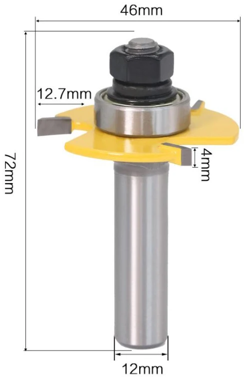 T type Woodworking router bits for slot cutting with 3 tooth 6 8 12mm 1/4 1/2 shank CNC milling cutter carpenter engraving tools