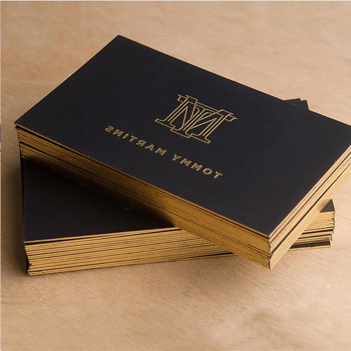 customized logo custom high quality gold foil name card/business card printing