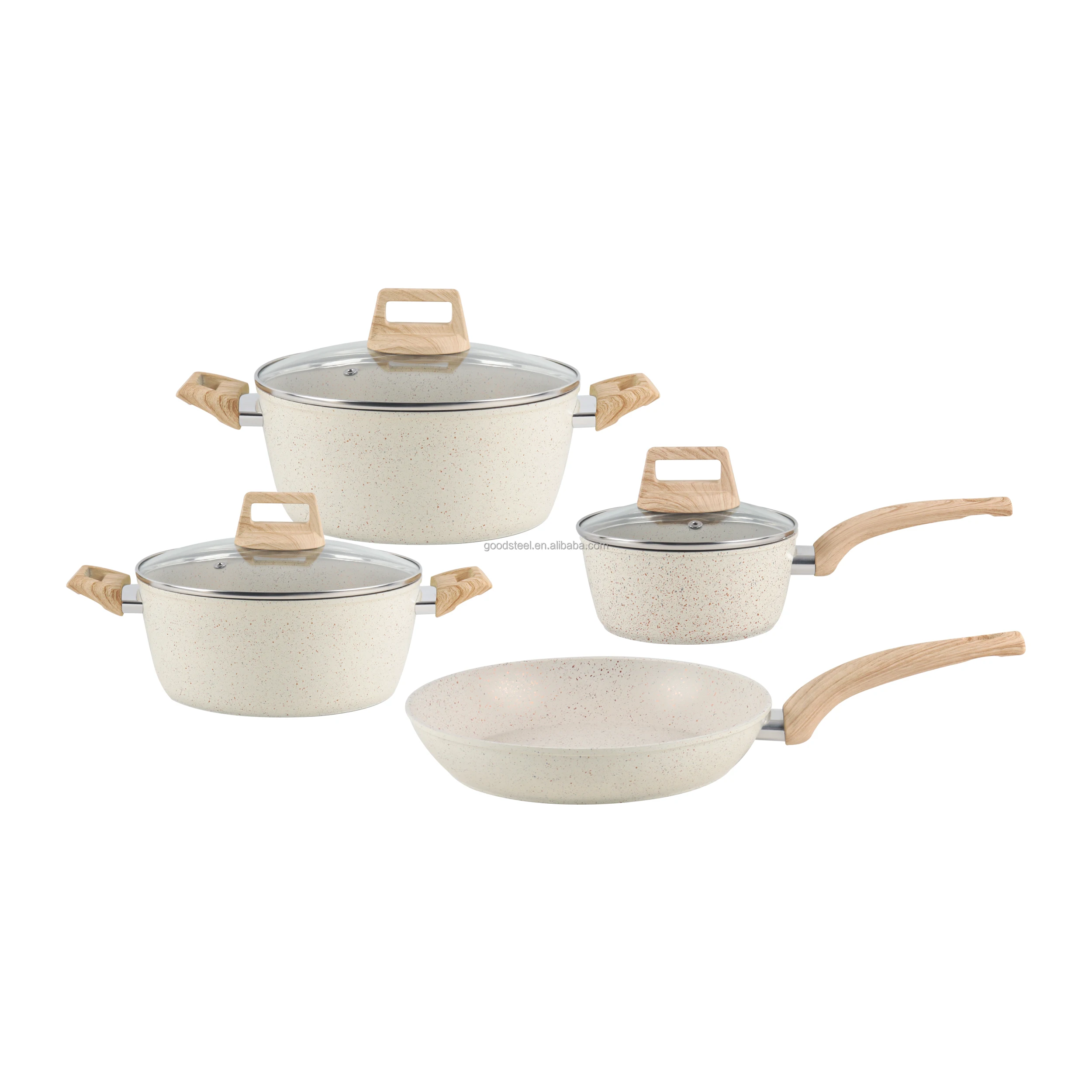 Forged Granite Cookware with Non-Stick Marble Coating aluminum cookware with Bakelite and Soft Touch Handles
