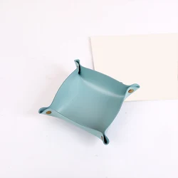 Luxury Blank Vanity Leather Trinket Storage Perfume Jewelry Cable Valet PU Decoration Tray