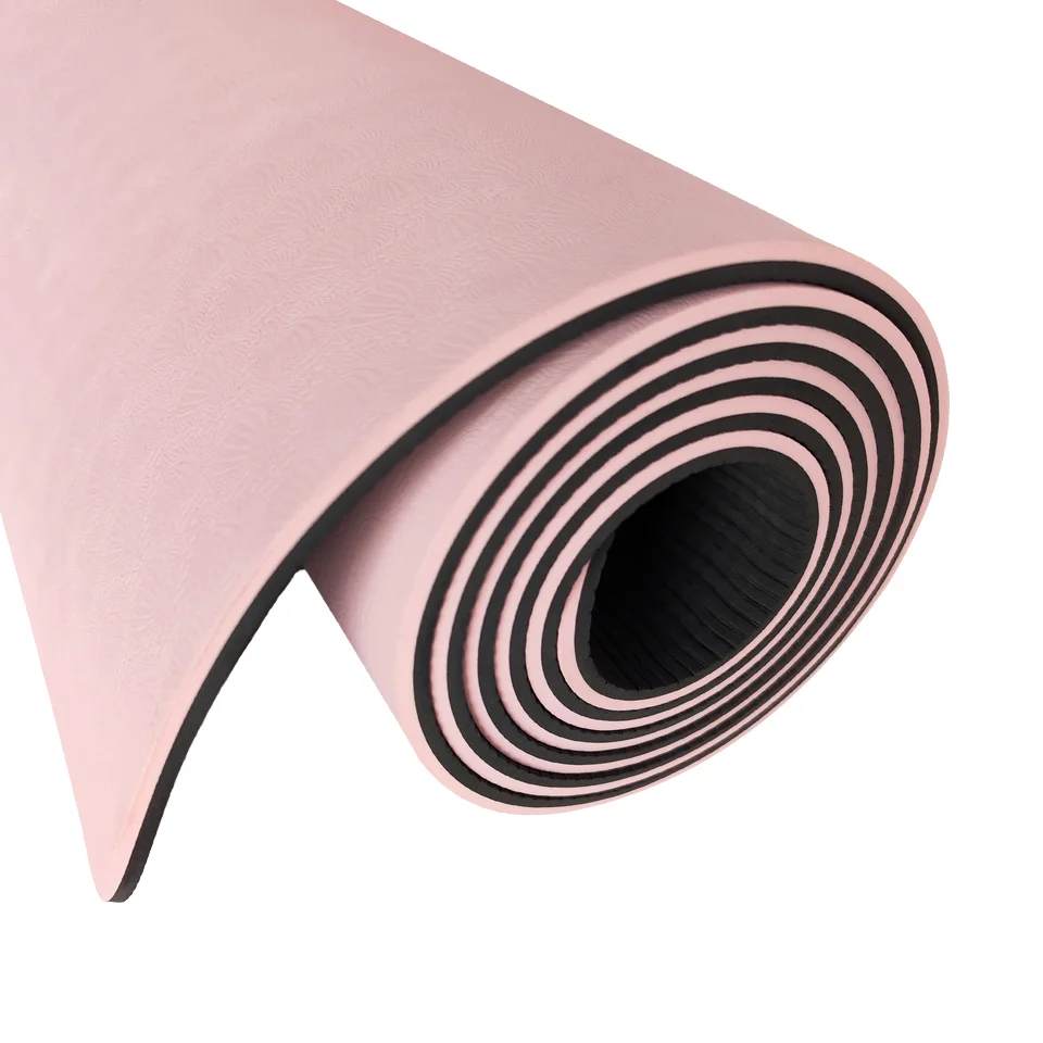 Custom Printed Eco-friendly TPE Gym Thick Yoga Mat Set Non-Slip Travel Mats with Logo Rubber & PU Bag Included