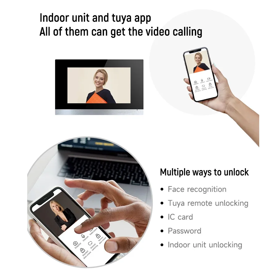 Ip System 8 Inch Full Touch Screen Video Door Phone Professional Apartment Building Video Intercom With 7 Inch Indoor Monitor