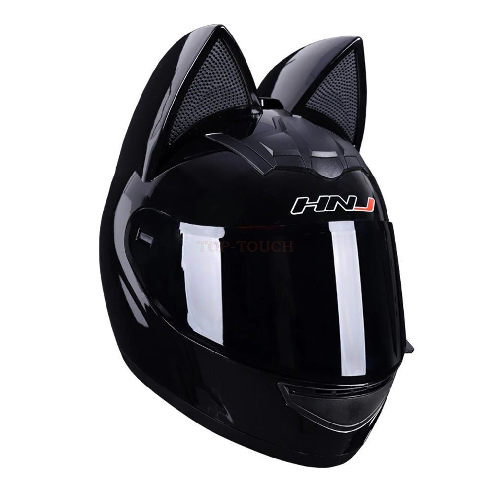 Adult Personalized Cat Ear Motorcycle HelmetCool Cat Locomotive Motorcycle Full Face Helmet