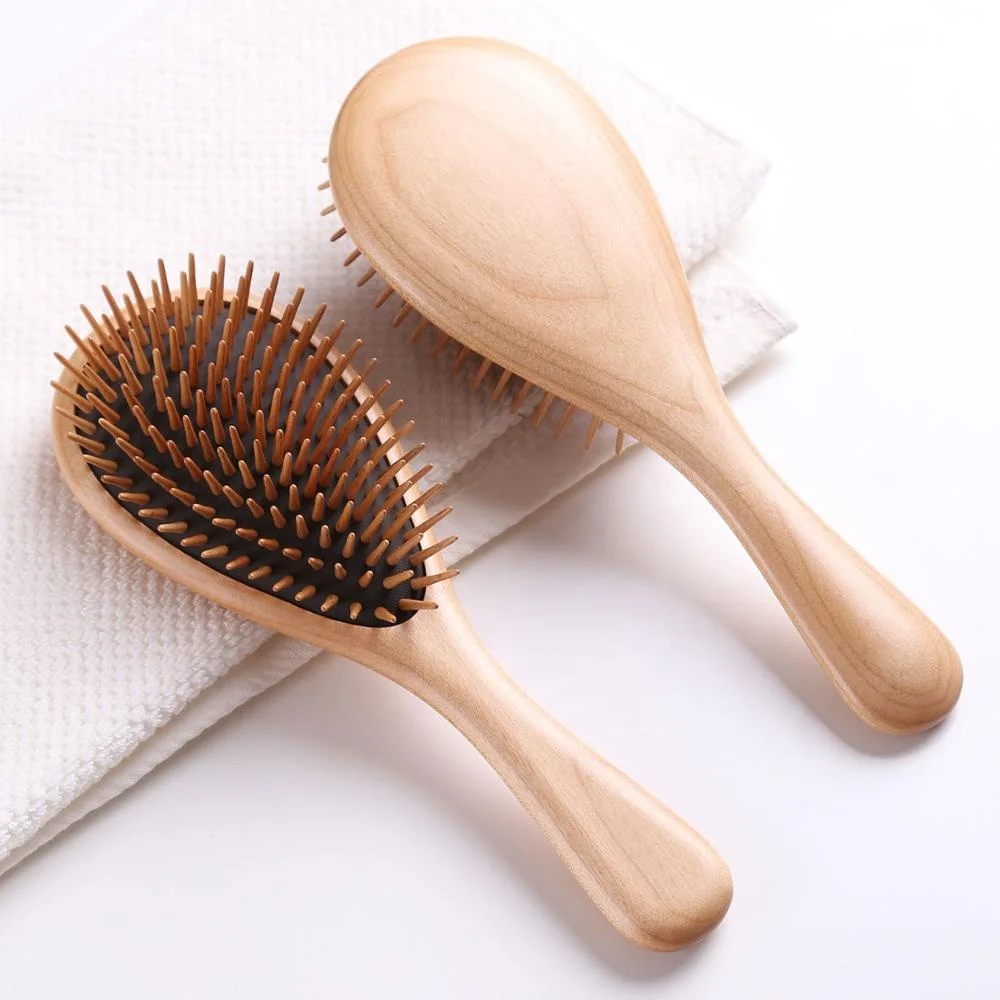 
Unique custom wooden hairbrush wood paddle detangling hair brush oem 2019 new 