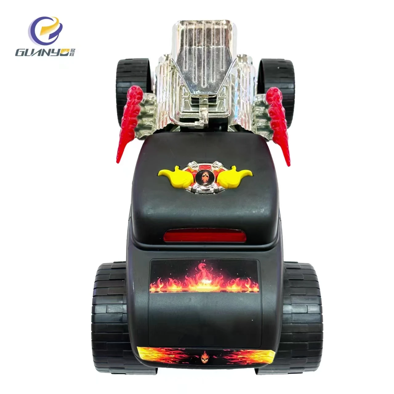 Wholesale Price Hot Sale Electric Simulated Ghost Head Vibration Toy Car Fun Cool With Light Music Effects Gift For Kids