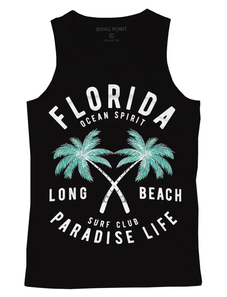 Изготовленный На Заказ набивная ткань из paml деревья с О-образным вырезом, летние комплекты с футболками и Флорида с оригинальным изображением тропического пляжа и майка с рисунком футболки для мужчин и женщин