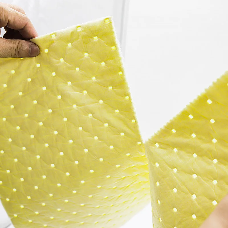 Pro-environment Yellow Color Chemical Absorbent Emergency Hazmat Spill Pads Mat