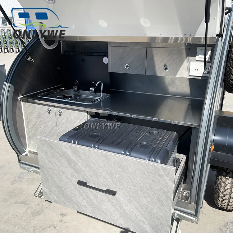 ONLYWE custom off road lightweight teardrop trailer manufacturers best small 2 bedroom pull behind rv campers trailer for sale
