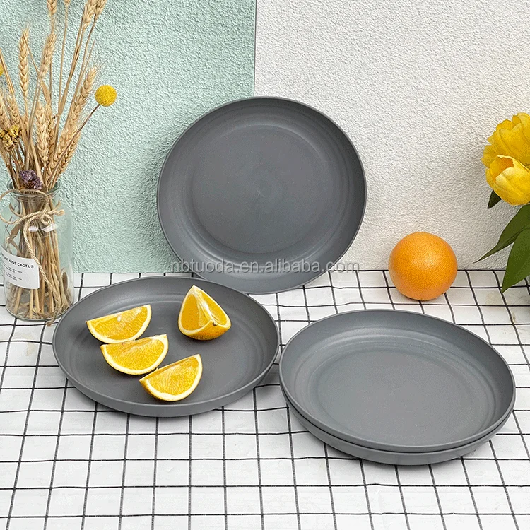Tuoda02  10'Wheat Straw Plates Unbreakable Dinner Plates Dishwasher & Microwave Safe Reusable Lightweight Plastic Plates