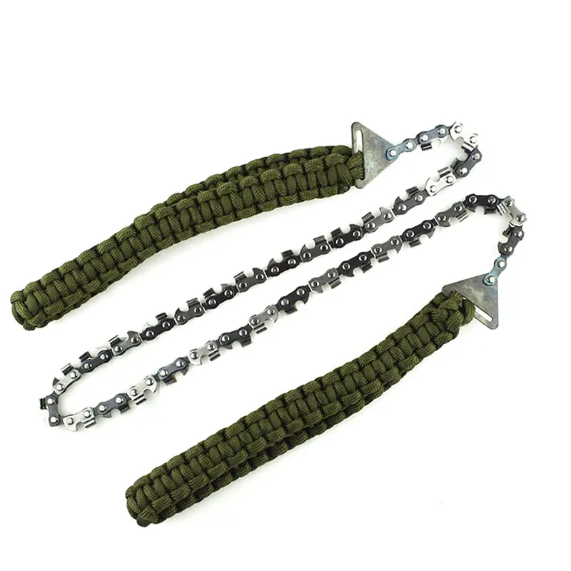 Pocket Chainsaw Folding Chain Hand Saw Paracord Handle Foldable Outdoor Tool Saw Tooth Camping