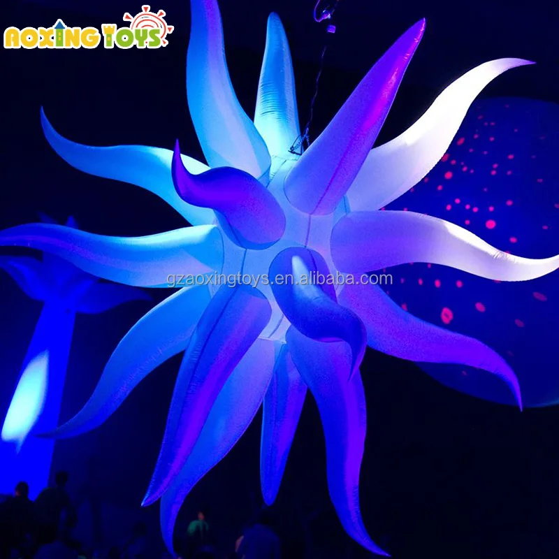 Indoor Giant Inflatable Star Balloon With LED Light,Inflatable Stage Nightclub Party Decoration With Blower For Sale