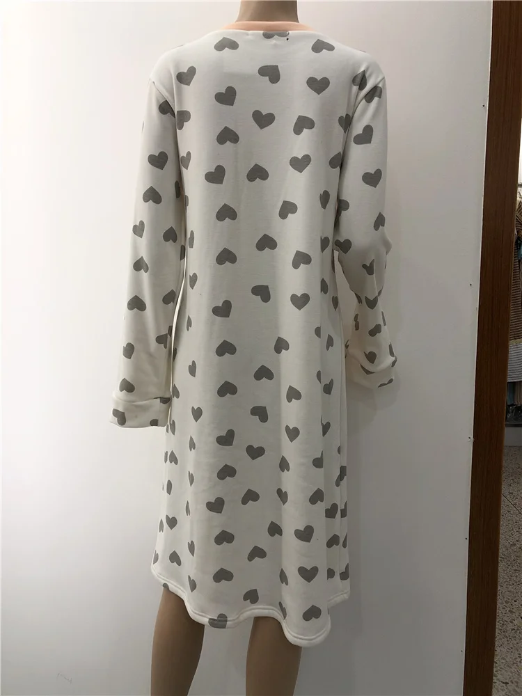 Arab Muslim Women Home Clothing Winter Medium Velvet Nightgown Casual Home Wear Night Dress