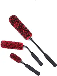 Synthetic Wool Wheel Brush 3pcs Set Soft Bristle Car Cleaning Brush