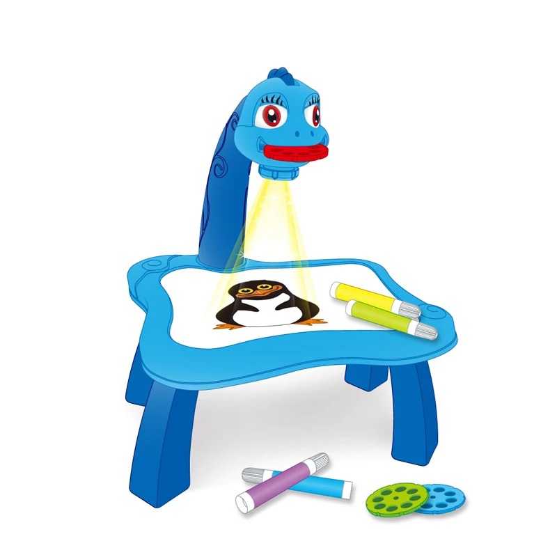 Educational Kids Multifunctional Projection Luminous Drawing Board Desk Children Learning Drawing Table Toys