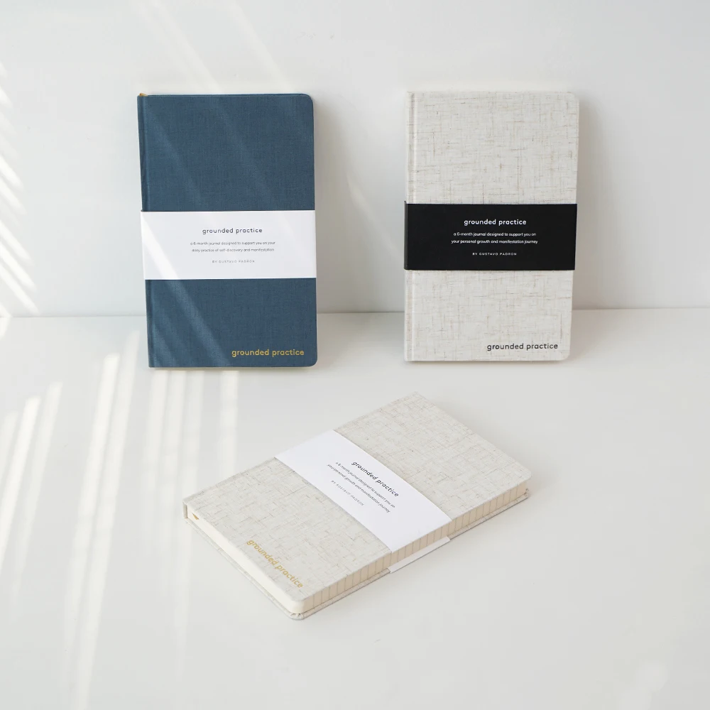 China A4 A5 A6 Supplier Custom The Factory Price Fabric Linen Notebook Hardcover Grounded  Practice Manifest Journal