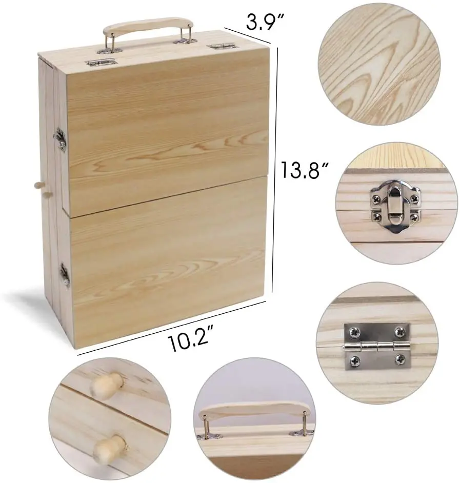 Art Supplies Set wi Portable Wooden Case Professional Art Set  83 Pieces Deluxe Art Set for Painting