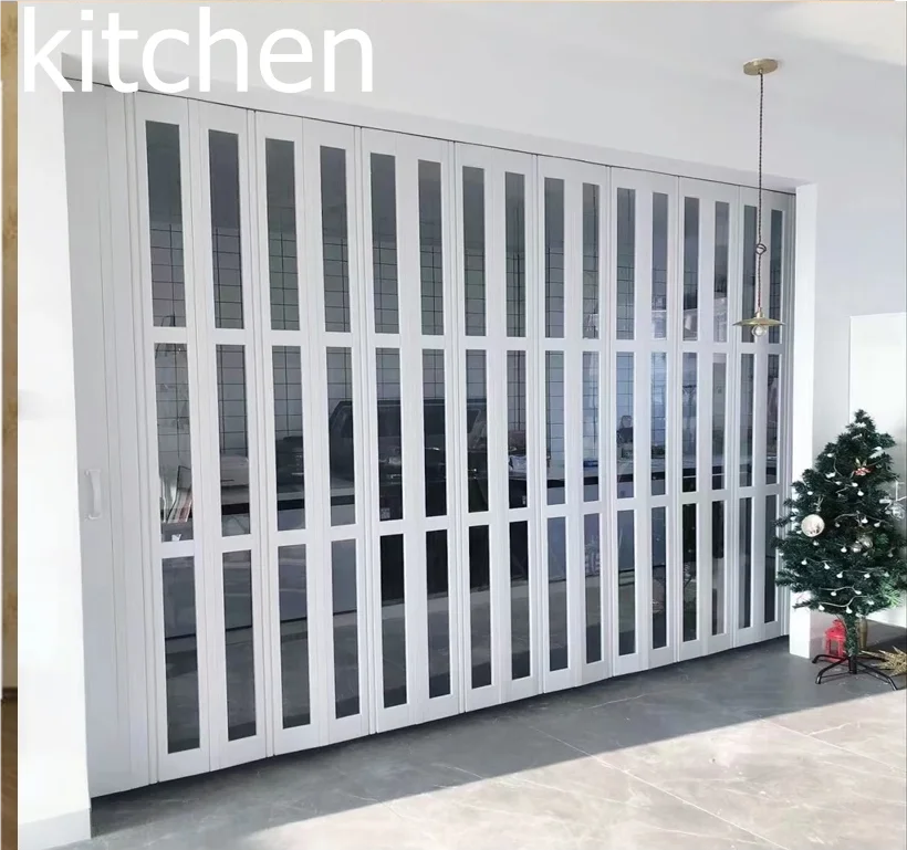 Used for Inside Waterproof Kitchen Office PVC Folding Partition Door