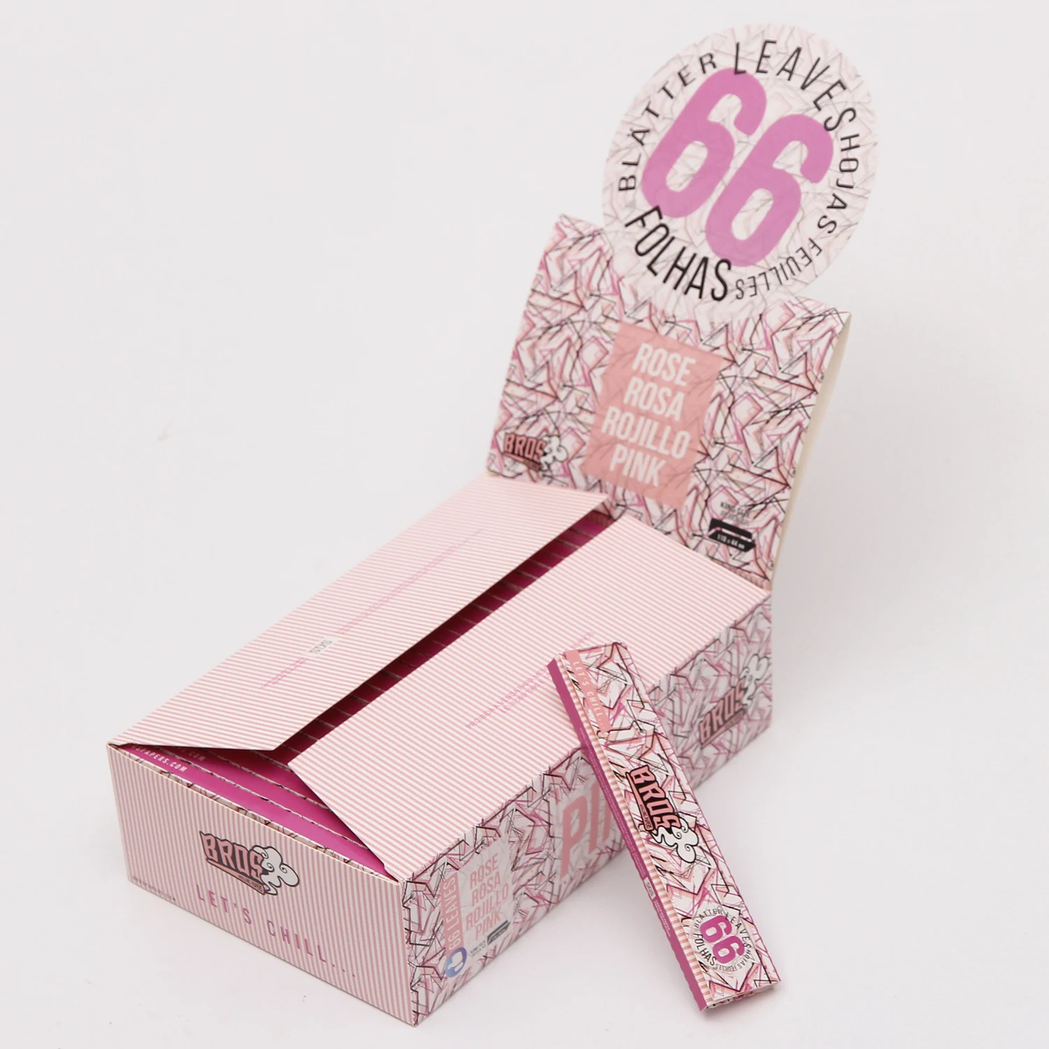 pink packing custom rolling paper for smoking rice paper white with pink line