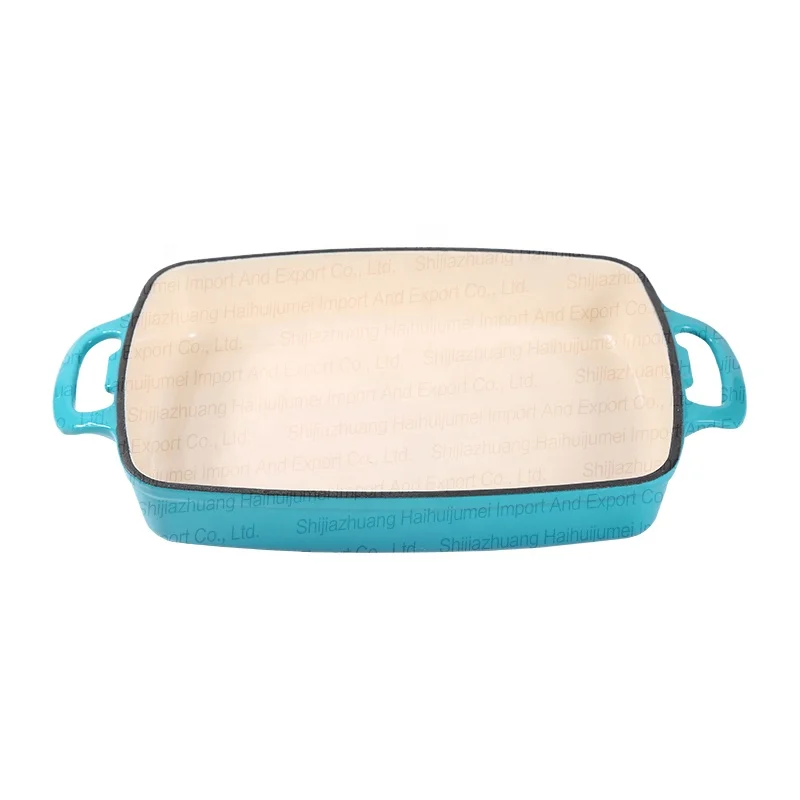 Hot Sale Cast Iron Enamel Griddle Plate Nonstick Rectangle Flat Grill Pan Cooking Pot Kitchenware