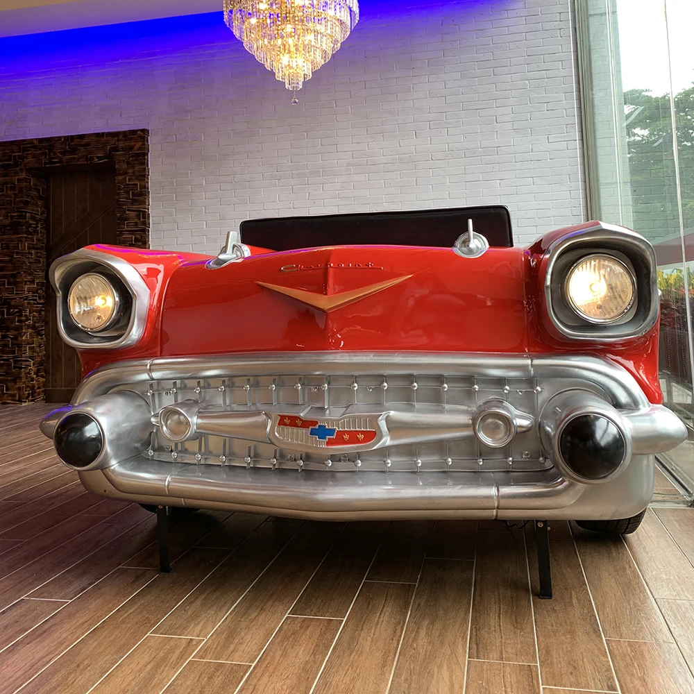 Industrial Car Themed Restaurant Furniture Vintage Classic Car Shaped Booth Seating Sofa for Bar Club