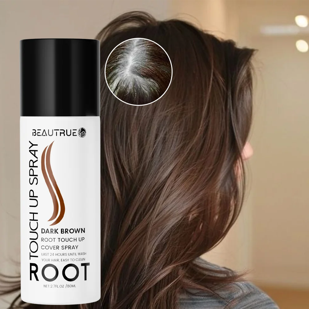 Custom Printing Labeling Color Magic Root Touch Cover Up Gray Concealer Temporary Gray Light Golden Brown Black Hair Color Spray