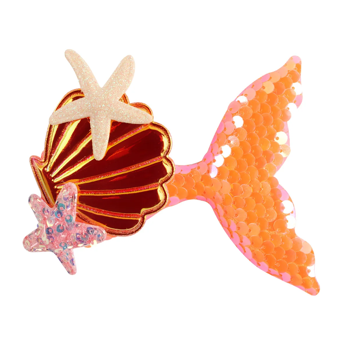 5 Inch New Style Accessories Kids Girls Star Hair Pins Cute Cartoon Barrettes Sequin Mermaid Tail Hair Clips