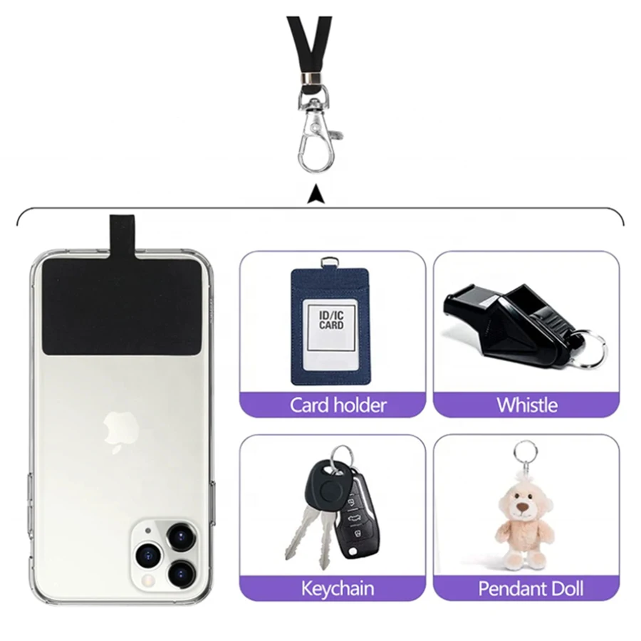 Универсальный ремешок для мобильного телефона регулируемый шнур для телефона с защитой от потери шнурка Съемный цветной шнурок для телефона предохранительный трос