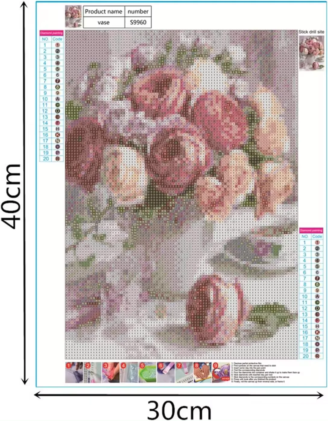 5D full diamond paint rose diamond embroidery set DIY diamond rhinestone canvas cross stitch wall decoration paint child adults