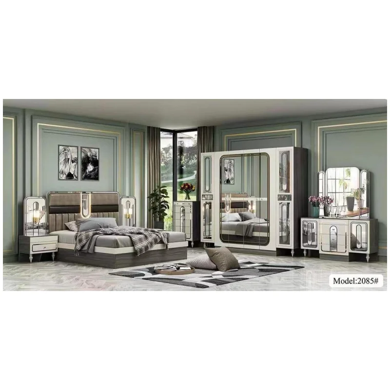 High Quality Double Beds Cheap Bedroom Set with Full Size Bed