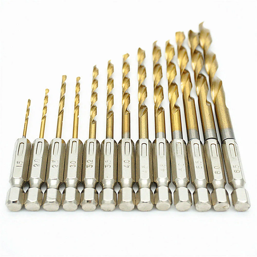 Шестигранная ручка 13 шт. спиральная дрель с титановым покрытием 1,5-6,5 электрическая отвертка воздушная отвертка