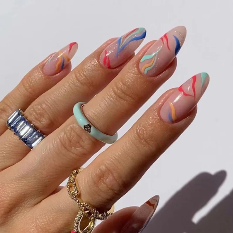 Высококачественный акриловый миндальный наконечник для ногтей настраиваемый пресс-на искусственные ногти с подарочной упаковкой нанесения на пальцы