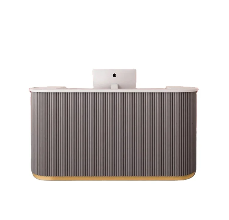 
 Китайский завод стойка регистрации высокого класса современная роскошная светодиодная подсветка металлическая индивидуальная деталь Стиль стойка офисная твердая  