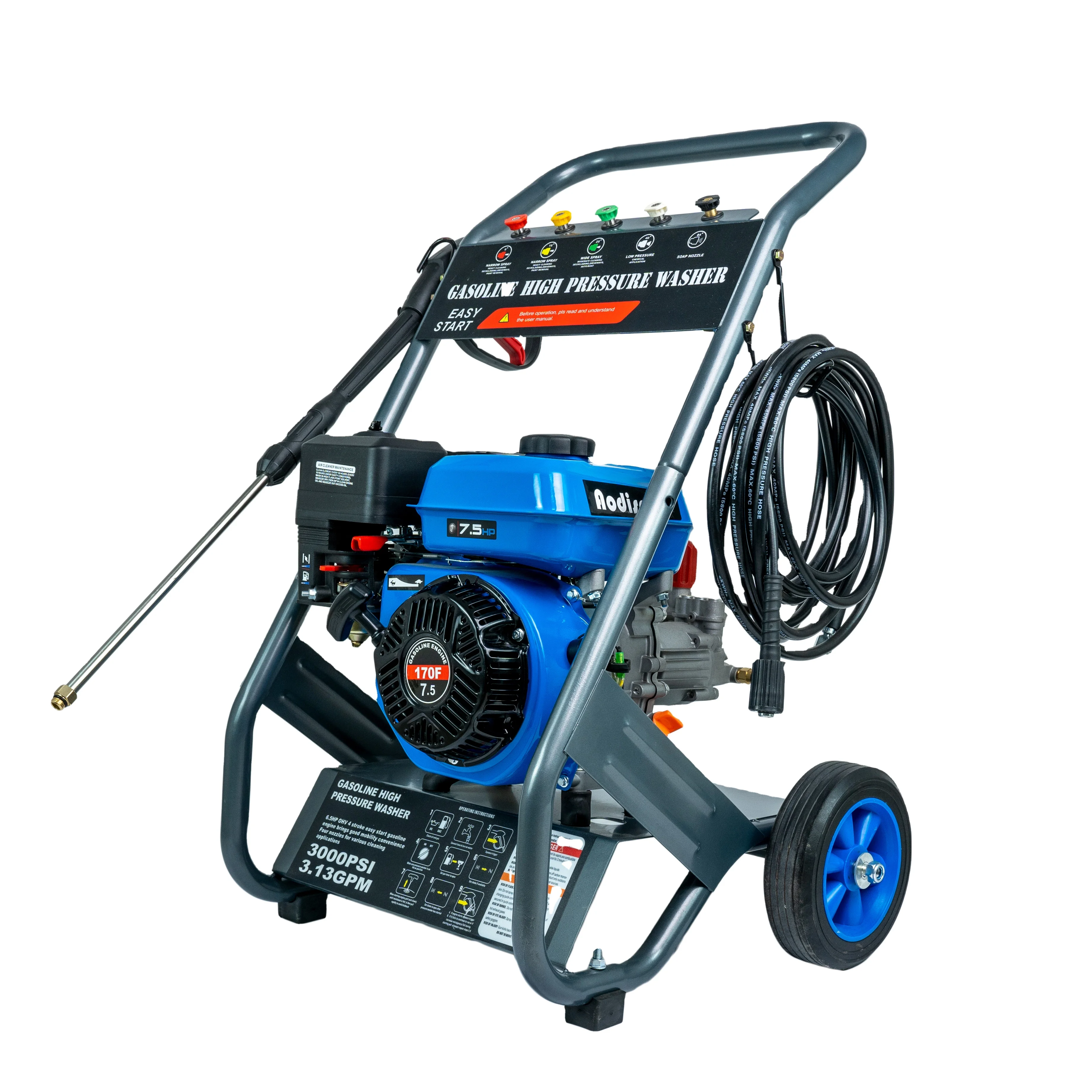 7.5HP 4-тактный OHV с датчиком масла квадратная рама 180 бар 2500psi бензиновый двигатель высокого давления