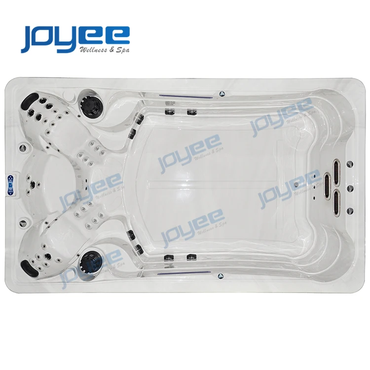 JOYEE factory cheap prices 8 10 persons garden outdoor Endless jet swimming pool spa large swim spa with jacuzzier