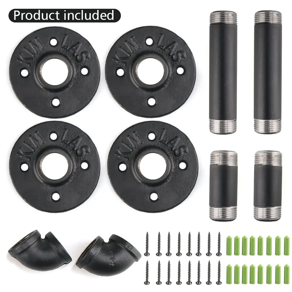 Industrial Black Iron Pipe Shelf Bracket Wall Mounted Floating Shelf Hanging Wall Hardware Steampunk Decor for Custom Shelf