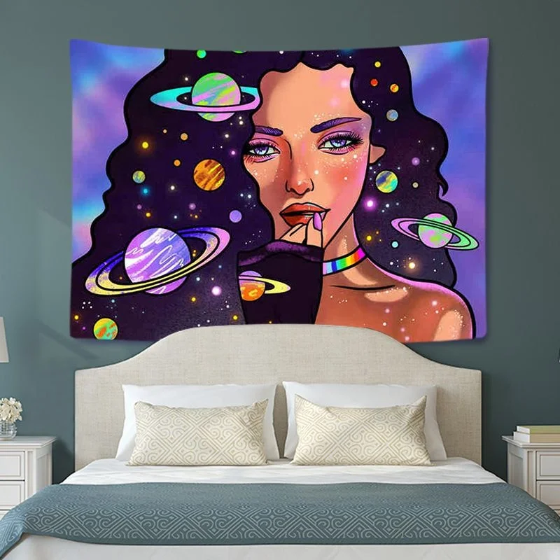 2022 living room black girls new tapestries wall decoration