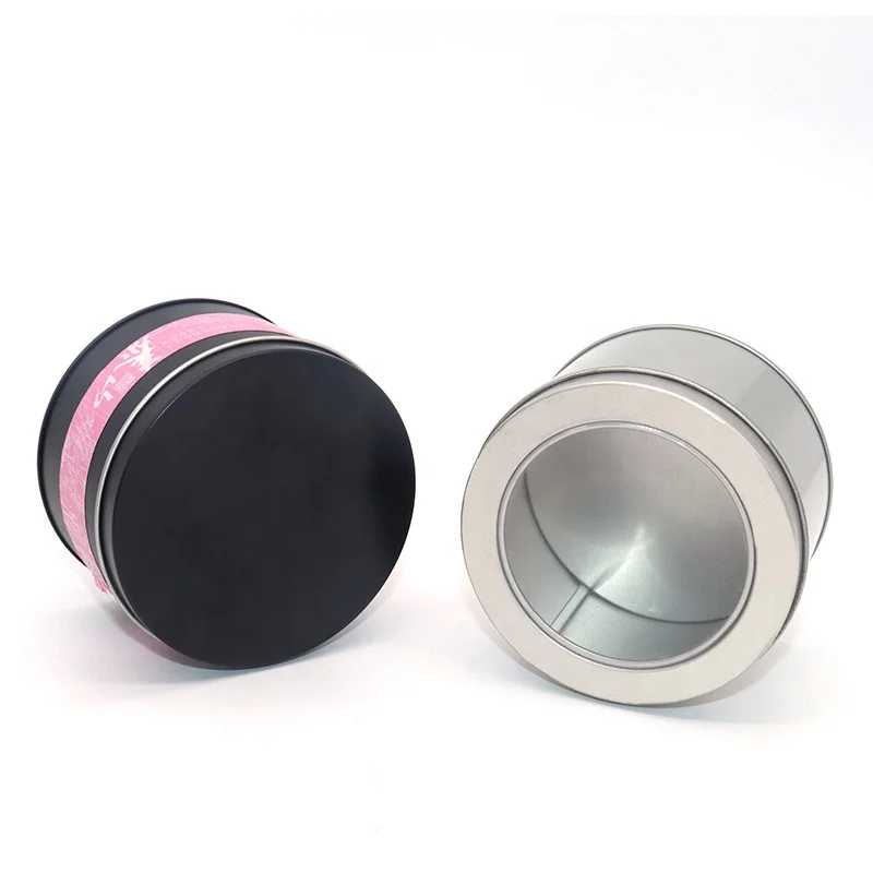 XPD Small Round Silver Black Food Grade Cosmetic Cream Metal Aluminum Tin Box For Mini Gift Traveling Tea