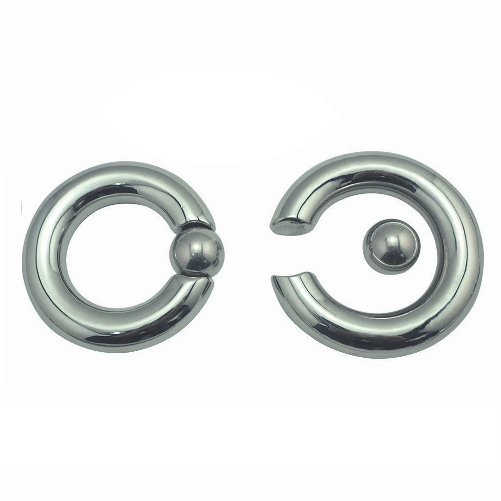 New 8 size Magnet Stainless Steel Heavy Cock Ring Ball Scrotum Stretcher Delay Ejaculation sex toy for male