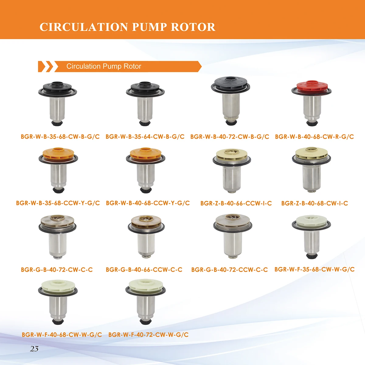 Customizable graphite/ceramic material rotor circulation pump rotor BGR-W-F-40-72-CW-W-G for gas boiler