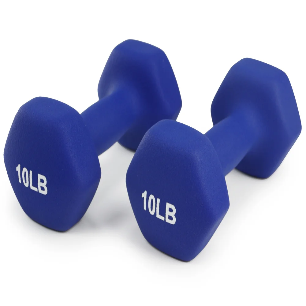 neoprene dumbbell Hexagon Workout Dumbbell Hand Weight Neoprene Coated Dumbbell Set of 2 Dumbbells Set,1-15 LB, Anti-Slip