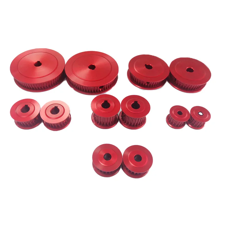 OEM timing pulleys anodize surface treatment red blue color customized aluminum timing pulley