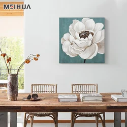 White Floral Pictures Decorative canvas art hand flower oil painting abstract flowers Wall Art Painting