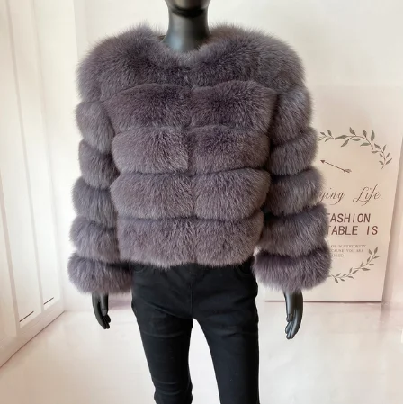 2022 fashion   Winter Thick Warm Fur Jacket for Women Real fur coat Long-Sleeve  Bubble Jackets