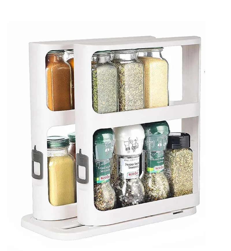 LOW MOQ Adjustable Non-Skid Base Vitamin Organizer Shelves Sliding Spice Rack for Cabinet