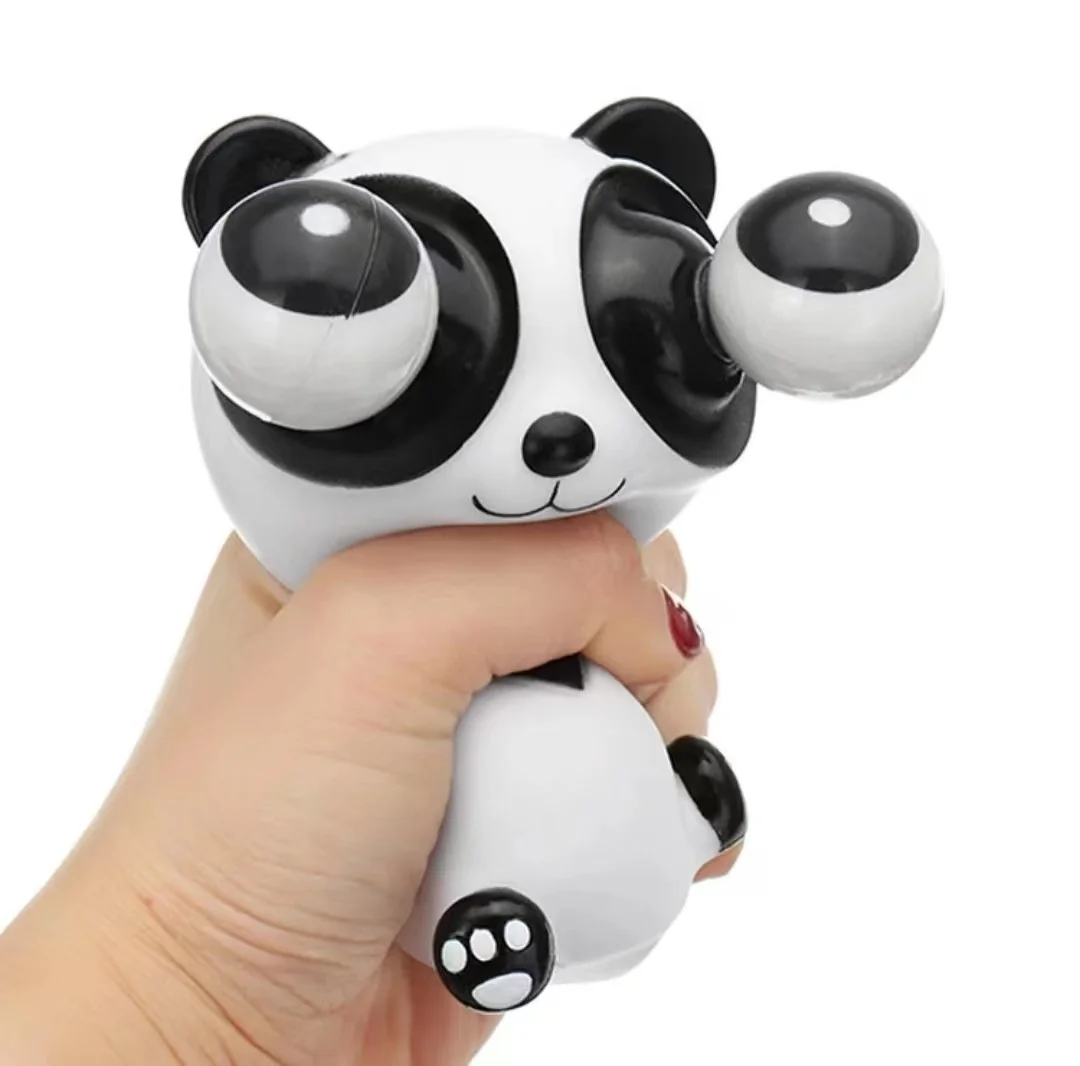 Fun Halloween Toy for Kid Stress Big Eye Popper Fidget Splat Toy Stress Relief Ball TPR Animal Squeeze Panda Focusing Fidget Toy