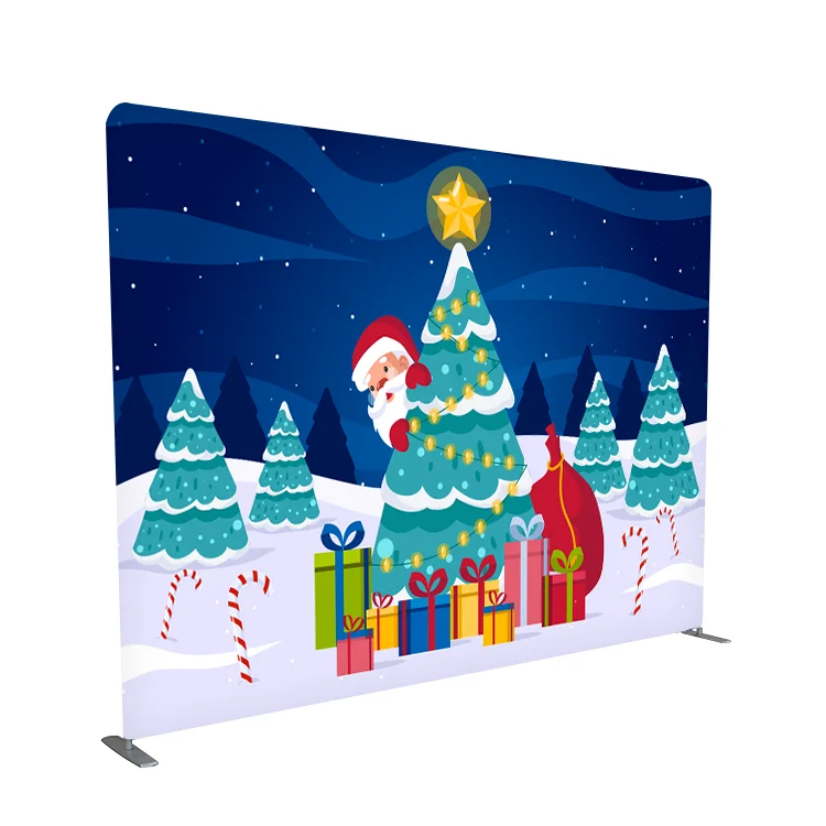 Наволочка пользовательская печать натяжение ткани медиа стена Фотостудия Фон Рождество