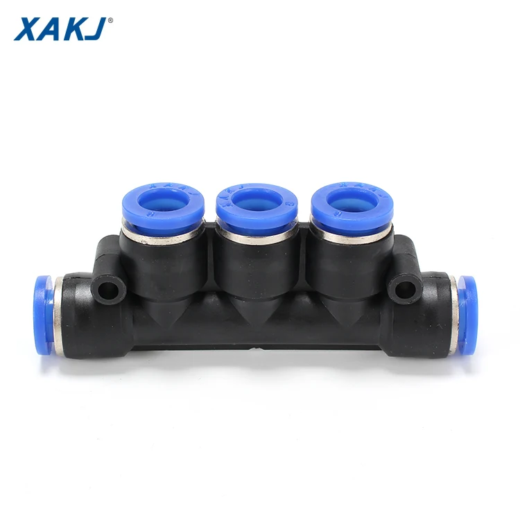 
XAKJ PK Series 5 Way Equal Blue Triple Union Plastic Pneumatic Push-to-connect Tube fitting 