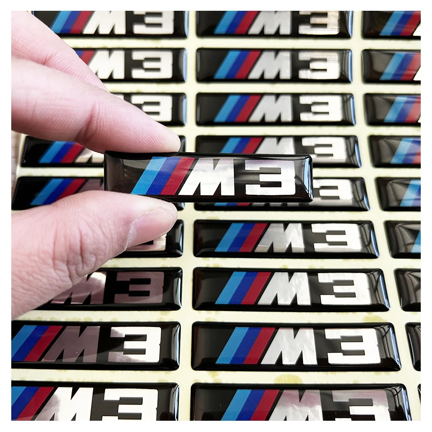 Customized Design Epoxy Resin Stickers High Adhesive Crystal Dome Custom Epoxy Stickers Silver Chrome Car Emblem Badge Sticker