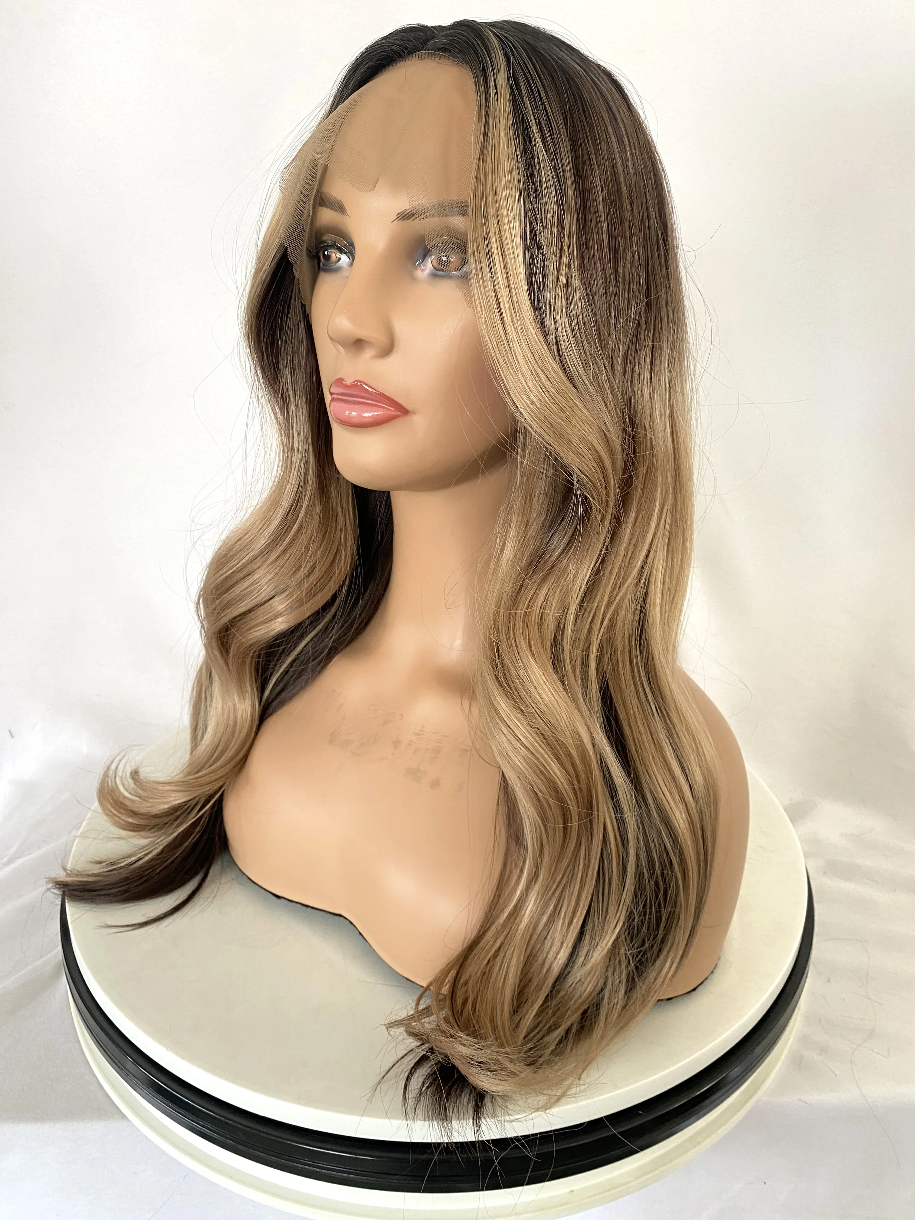 wholesale high quality cheap wig curly premium fiber synthetic pre plucked wig heat resistant lace front hair wigs